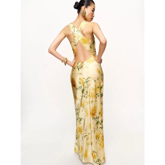 Reformation Anaiis Silk Dress Honeyglow - Picture 6 of 13